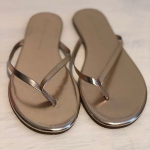 Lauren Conrad Gold Flip Flops